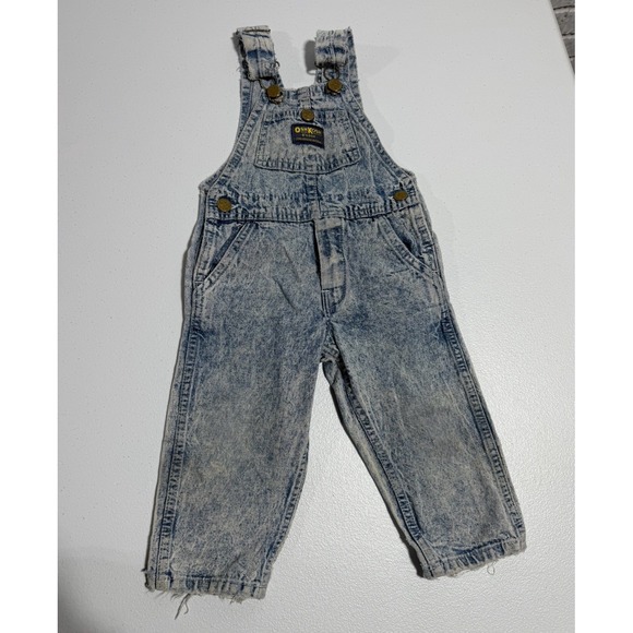 OshKosh B’gosh Other - Vintage Oshkosh Acid Wash Denim Overalls Baby USA Made 2T